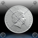 1oz NIUE $2 Dollars 2021 (The Flying Dutchman™ - Pirates of the Caribbean) BU